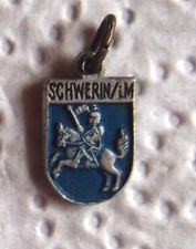 Metall Bettelarmband Wappen Anhänger Schwerin - Altes Wappen - Deutsches Reich !