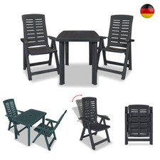 Gartenmöbel Set 3-tlg. Bistroset Balkonmöbel Sitzgruppe 1x Tisch 2x Klappstühle