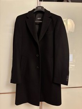 Schwarzer Herren-Mantel BOSS Slim Fit Schurwolle/Kaschmir Größe 46 fast wie neu