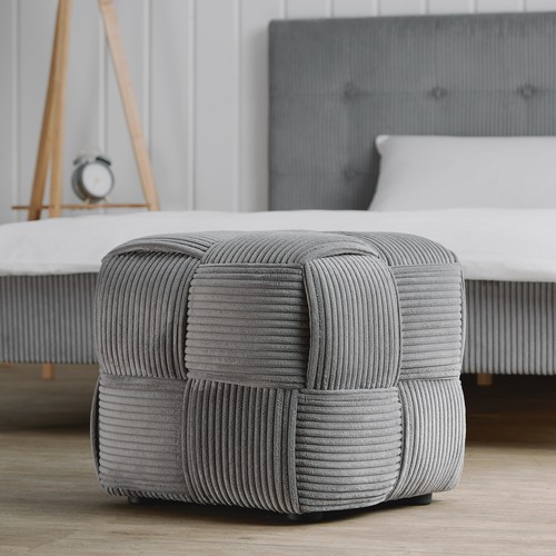 Sitzhocker pouf cord grau - cord,