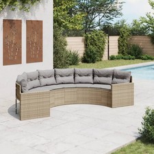 Gartensofa mit Kissen Halbrund
