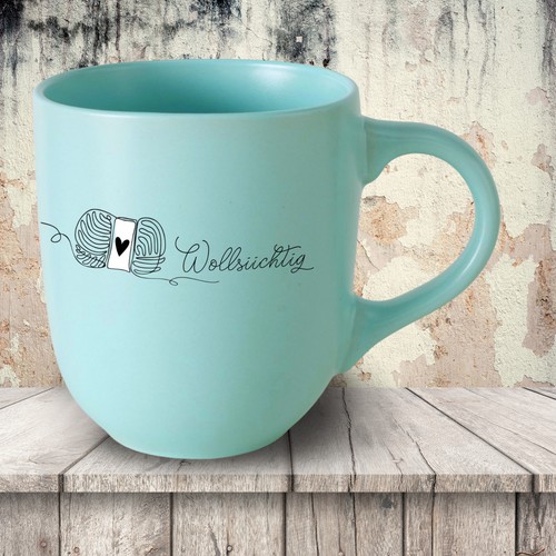 Steinzeug tasse pastell blau - tasse,