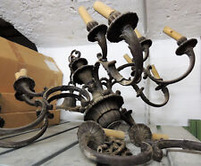 Sehr schwerer, alter Bronze-Kronleuchter zum Herrichten - vermutl. aus den 30ern