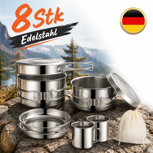 Camping kochgeschirr set - set, 8x