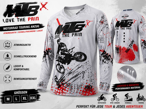 Mtb motocross jersey langarm - motocross,