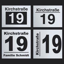Hausnummernschild Hausnummer Edelstahl Straßenname Namenschild Türschild Schild