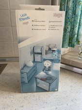 Haba Little Friends Puppenhaus Küche 300508 Herd Regal Kühlschrank Blau Möbel