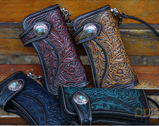 Biker long wallet genuine - biker,