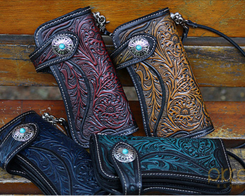 Biker long wallet genuine - biker,