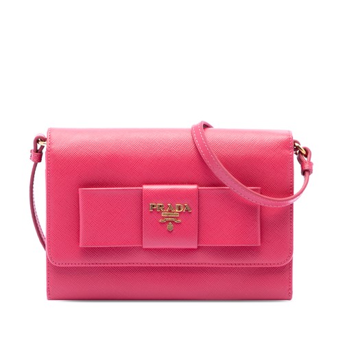 Prada saffiano lux bow wallet - bow,