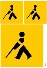 sehbehindert Österreich 3 Stück Aufkleber Karte Sticker - PKW Behinderten SH-01