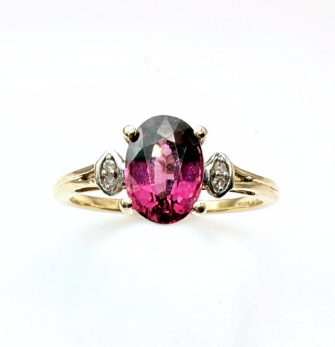 Granat diamant ring gold - ring,