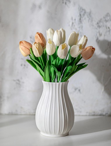 Tulpenvase keramik weiß - keramik,