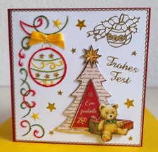 3D-Grußkarte Fadengrafik Weihnachten " Tannenbaum "