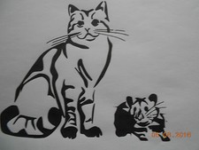 Schablone Katze und Maus auf