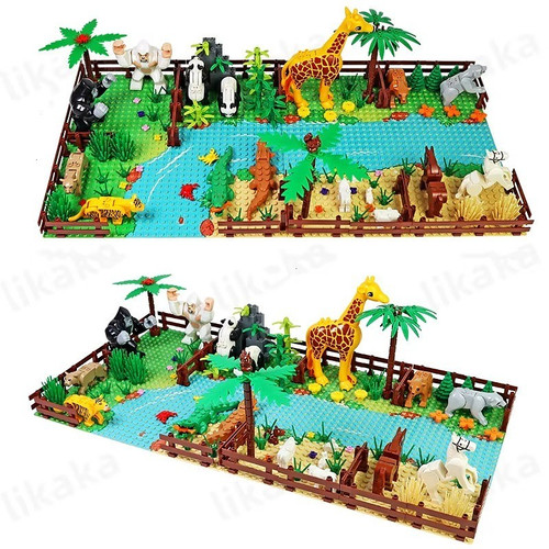 Moc zoo safari tiere set - zoo,