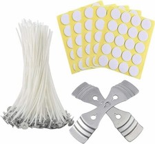 Kerzendocht 50 pcs Dochte für Kerzen 50 Doppelseitigen und 2pcs Dochthalter
