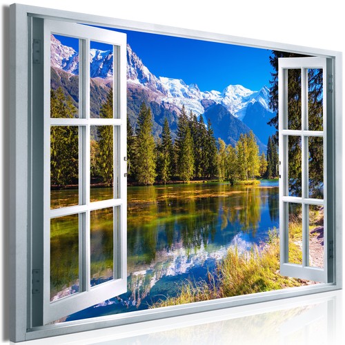 Fensterblick berge natur - berge, vlies