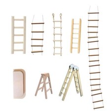 Miniatur Leiter 10-11 cm, Treppe Wichtel Wichteltür, Deko Puppenhaus Zubehör