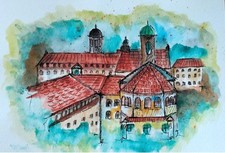 Aquarell Gemälde Dillingen