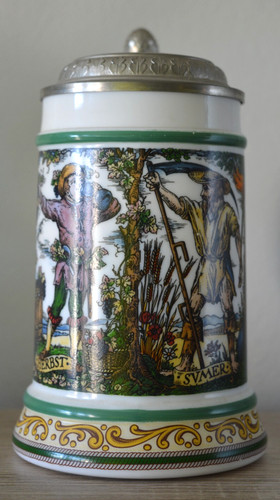 Bierkrug mit zinndeckel - bierkrug,