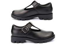 Mädchen Leder Schulschuh Mädchen Schulschuhe Memory Foam T-Bar Echtleder