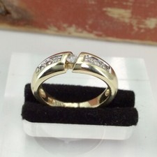 Ring 585/14k Gelbgold  7 x  Diamant 0,14 ct Brillant  Gr. 51 #1919