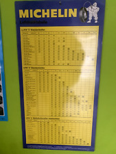 Altes Blechschild - MICHELIN Reifen - Luftdrucktabelle für Lkw 60er 70er Jahre