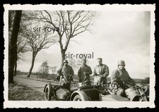 Wehrmacht Kradmelder Motorrad Beiwagen Gespann KFZ - Frankreich - WK2 Foto 9x6cm