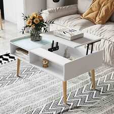 Makika Couchtisch Wohnzimmertisch Glas Höhenverstellbar Ausziehbar Kaffeetisch