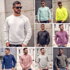 Sweatshirt Langarmshirt Pullover Rundhals Sport Unifarben Men Herren BOLF Basic