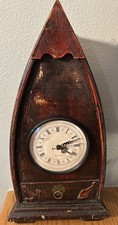 Wood Boat Mantle Clock 20"