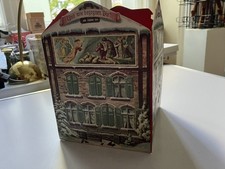 Alter Adventkalender Weihnachts Haus Durchscheinfenster S J D 7019 um 1920