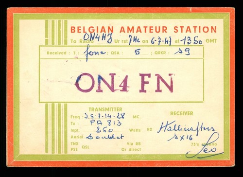 Qsl karte radio belgien - x,