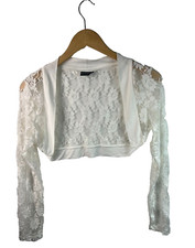 Damen Bolero mit Blumen-Spitze creme-weiß 36/38 BODYFLYRT Neu