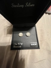 Sterling Silber 1/4 ct. TW Diamant Ohrringe 925 Ohrstecker echte Diamanten 