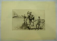 Radierung *Beim Eggen* Alexander Eckener 1921 ( 1870 - 1944)