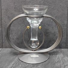 Formano Kerzenständer Eine Halterung Aus Glas Glastropfen | Metall Grau Gold