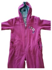 Sigikid Kinder Einteiler Overall Gr. 86 Rosa Casual Fleece Kapuze Stickerei