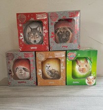 Weihnachtskugel Baumkugel Christbaum Deko Wolf Hund Hase Vogel Eule Kugel