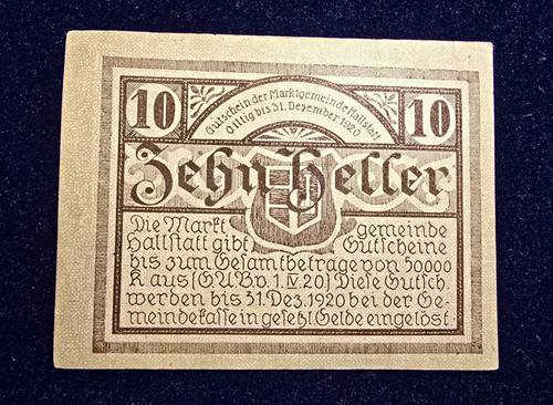 Notgeldschein hallstatt - notgeldschein, 10