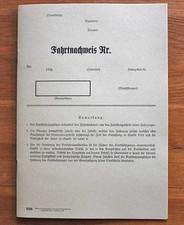 Wehrmacht Fahrtnachweis Heft