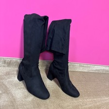 Damen Stiefel Overknees Größe 41 Schwarz Samt