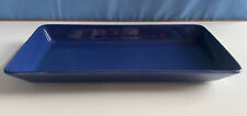 Arabia Kilta Teema Blau Vintage Servierplatte rechteckig 31 x 15 cm Midcentury