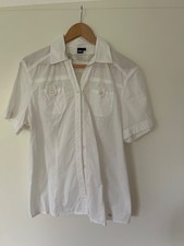 Cecil Bluse Kurzarm , L, weiss