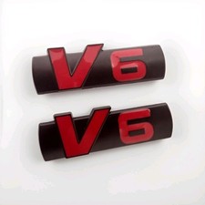2X 3D V6 Metall Aufkleber KFZ