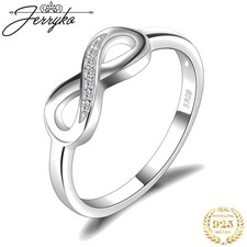 Damen 925 Sterling Silber Ring Unendlichkeit Zirkon Schmuck Geschenk Frauen