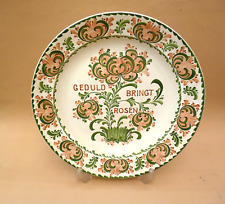 antiker Wandteller Georg Schmider Zell Harmersbach Blumen Keramik Ø ca 35 cm