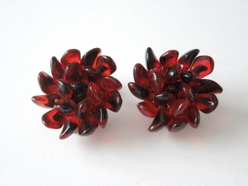 Vintage ohrringe ohrclips glas - ohrringe,