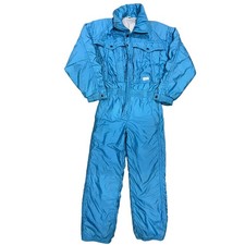 Vintage L'Agression 90's Retro Blue Zip Up Snow Winter Ski Suit | Medium Used